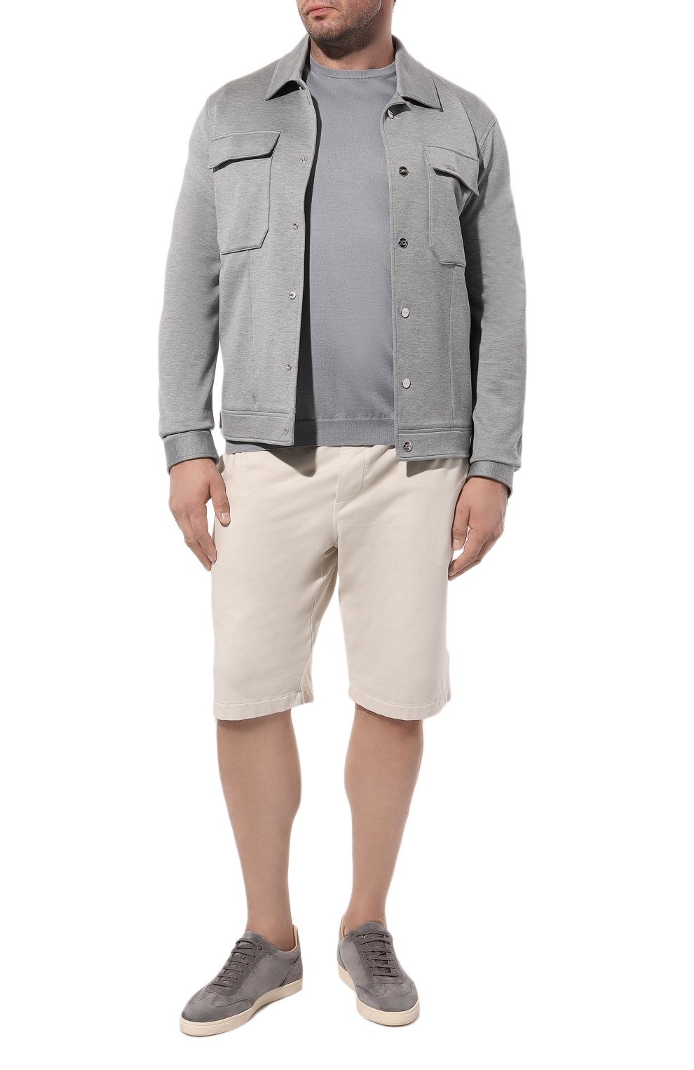 Джемпер из шелка и хлопка GIORGIO ARMANI серого цвета по цене 79950 руб., арт. 3HSM38/SM63Z, фото 2 Джемпер из шелка и хлопка GIORGIO ARMANI, арт. 3HSM38/SM63Z, фото 2