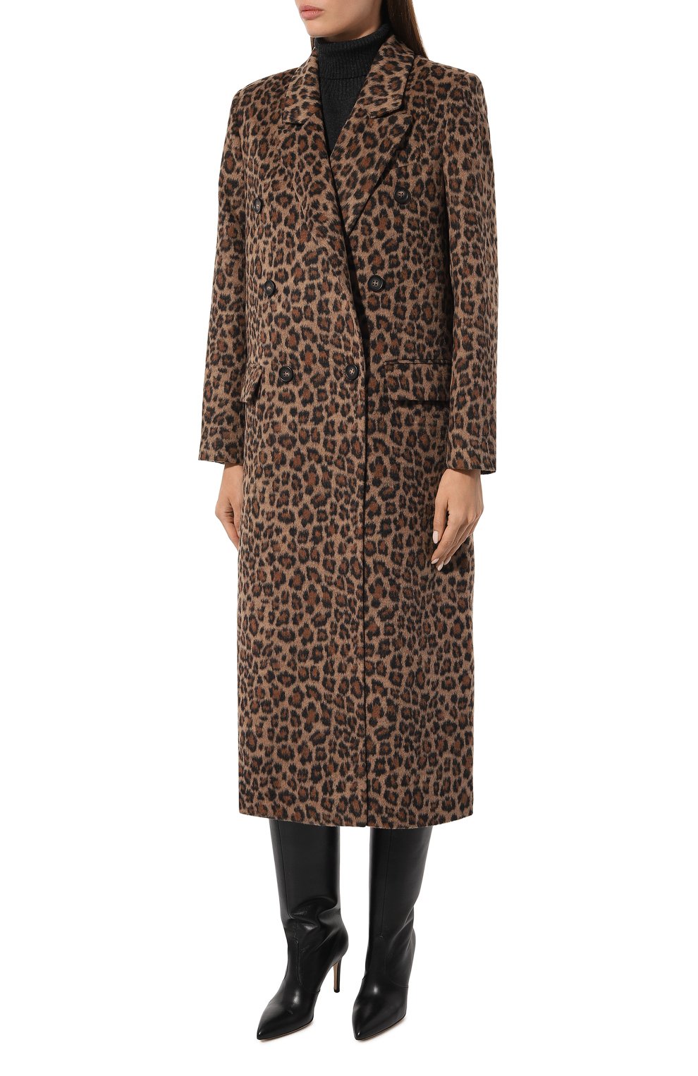 Шерстяное пальто SEVEN LAB леопардового цвета по цене 43680 руб., арт. SCP.13.776.120, фото 3 Шерстяное пальто SEVEN LAB, арт. SCP.13.776.120, фото 3
