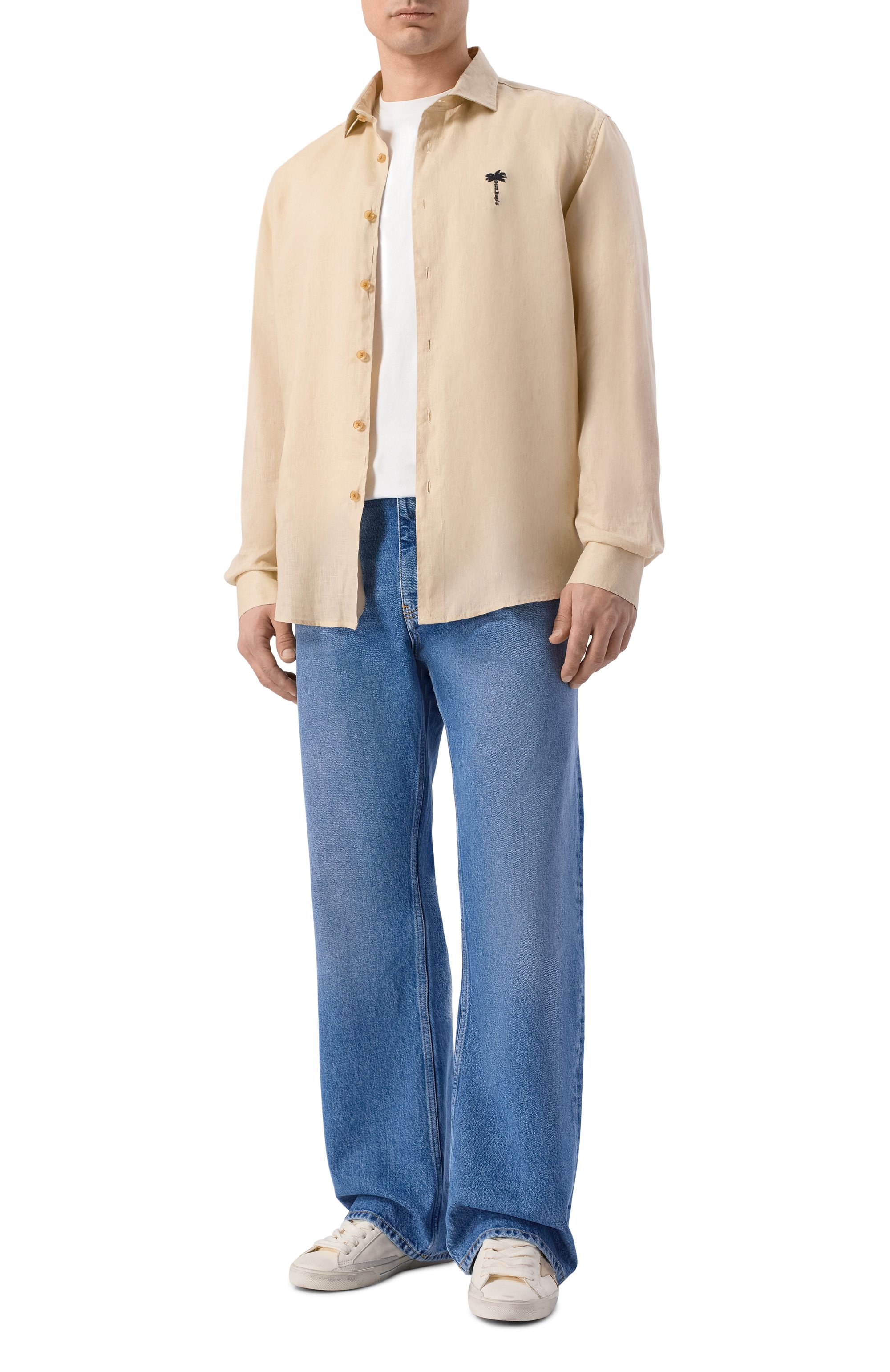 Льняная рубашка PALM ANGELS, арт. PMGE04NS26FAB001, фото 2