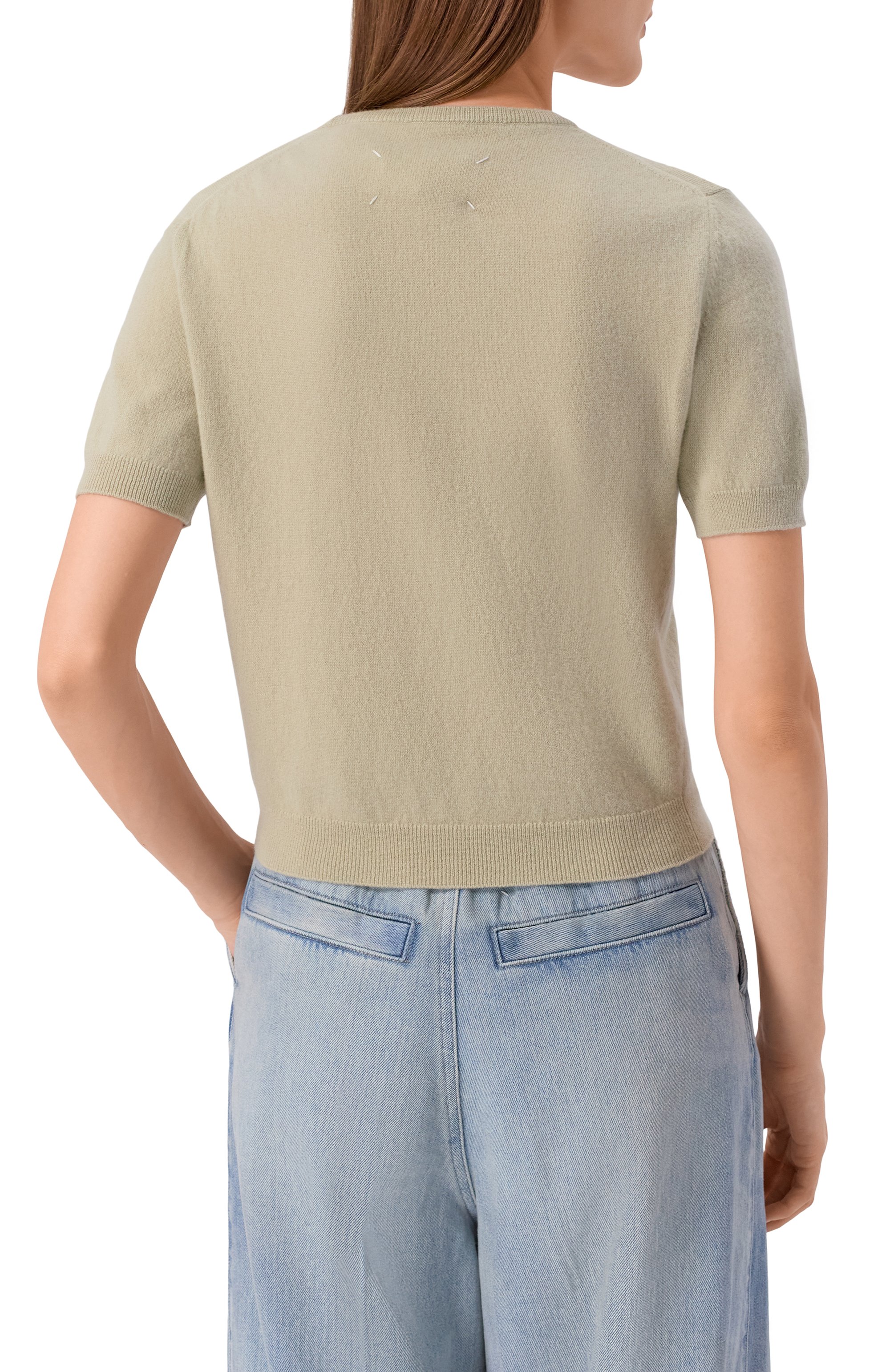 Шерстяной пуловер MAISON MARGIELA зеленого цвета по цене 75800 руб., арт. S51HL0022/M13144, фото 4 Шерстяной пуловер MAISON MARGIELA, арт. S51HL0022/M13144, фото 4