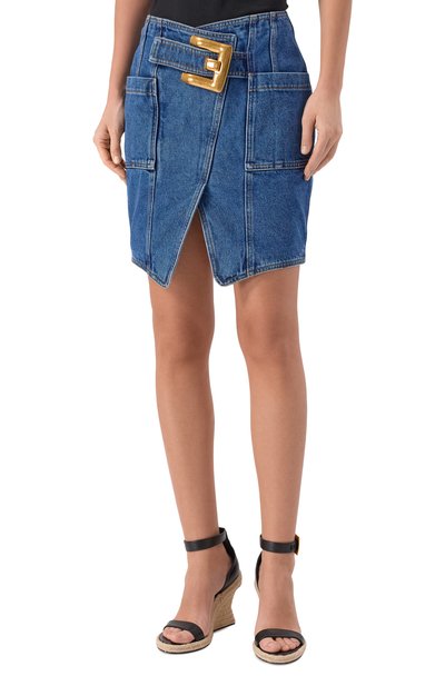 Джинсовая юбка BALMAIN, арт. GF1LBB28/DG08, фото 3