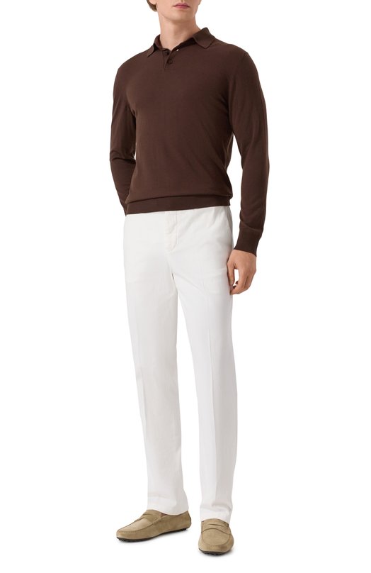 Хлопковые брюки Kiton UFPPERK0100H21 Белый  UFPPERK0100H21 Фото 2