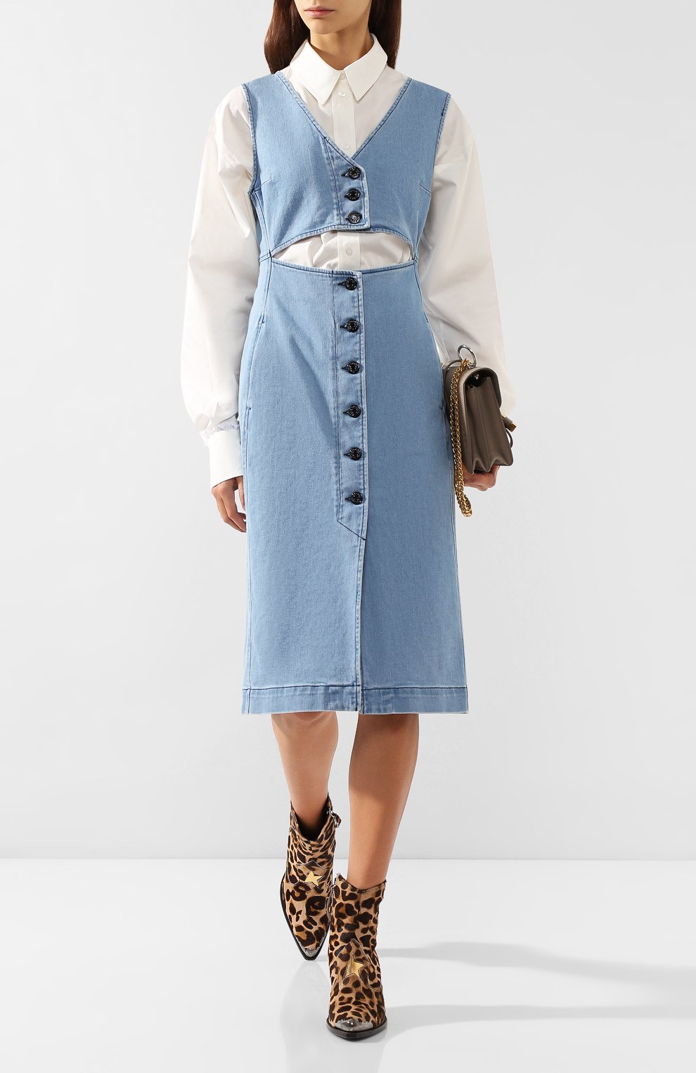 Джинсовое платье SEE BY CHLOÉ голубого цвета по цене 38700 руб., арт. CHS19ADR01165, фото 2 Джинсовое платье SEE BY CHLOÉ, арт. CHS19ADR01165, фото 2