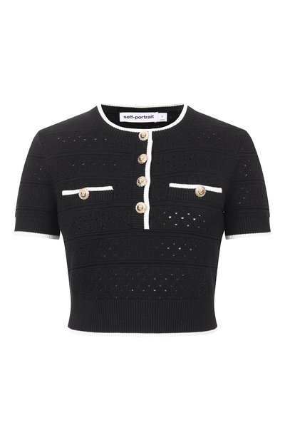 Женский хлопковый топ SELF-PORTRAIT, арт. SS26-055T-B