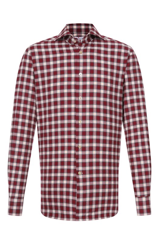 Хлопковая рубашка Kiton UCCH0943905 Бордовый UCCH0943905