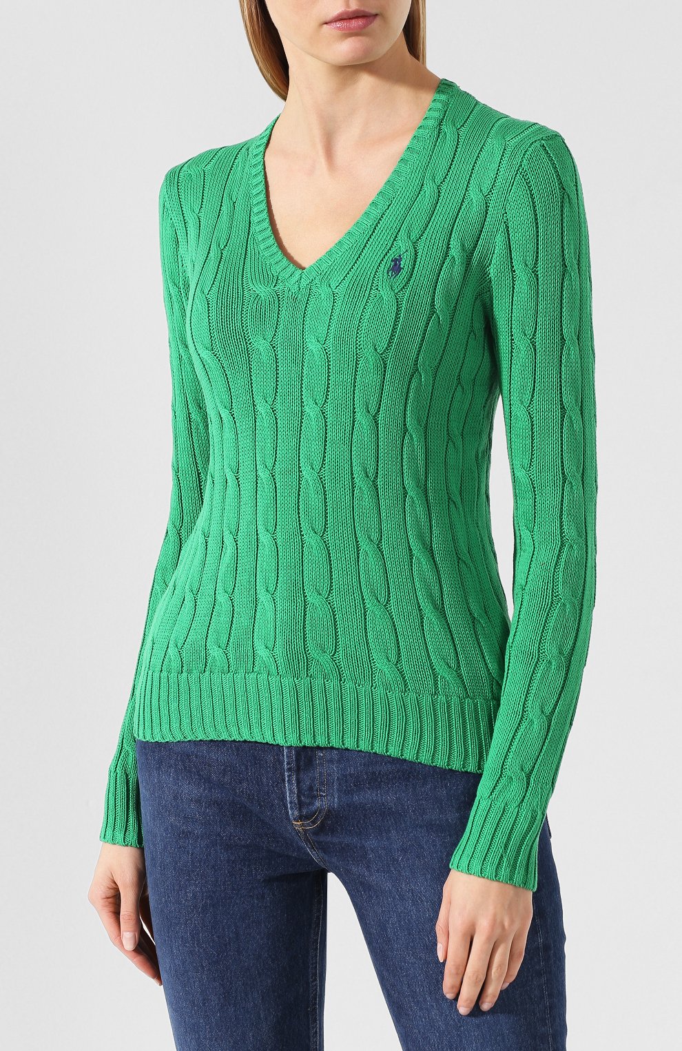 Хлопковый пуловер POLO RALPH LAUREN зеленого цвета по цене 19650 руб., арт. 211580008/0S191C09, фото 3 Хлопковый пуловер POLO RALPH LAUREN, арт. 211580008/0S191C09, фото 3