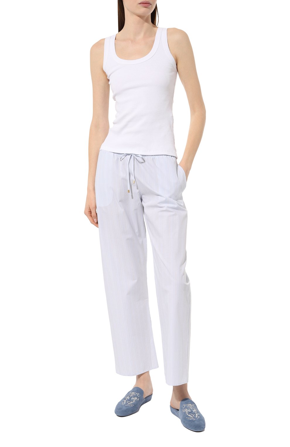 Домашние туфли из замши HOMERS AT HOME голубого цвета по цене 19950 руб., арт. 20234/ANTE, фото 2 Домашние туфли из замши HOMERS AT HOME, арт. 20234/ANTE, фото 2