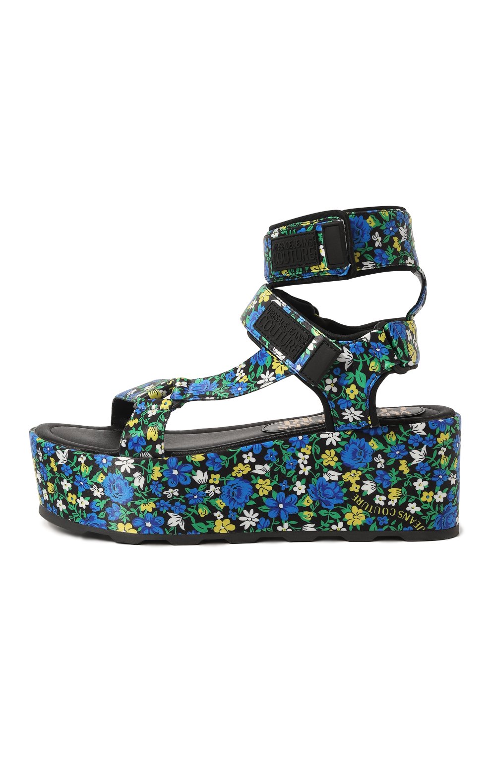 Текстильный босоножки VERSACE JEANS COUTURE, арт. 72VA3S09-F0ND0 MALL0RY DIS. 59 PRINTED SATIN BLU/Z, фото 4
