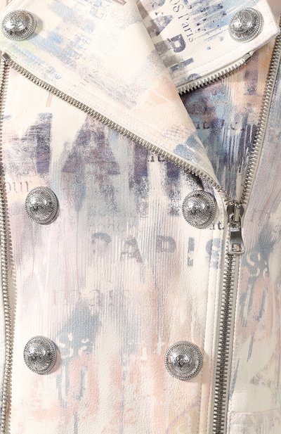 Кожаная куртка BALMAIN разноцветного цвета по цене 358000 руб., арт. SF28337/I248, фото 5 Кожаная куртка BALMAIN, арт. SF28337/I248, фото 5