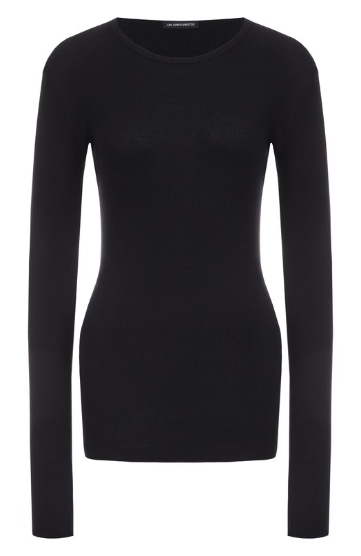 Хлопковый лонгслив Ann Demeulemeester B0011488/FA659 Чёрный B0011488/FA659