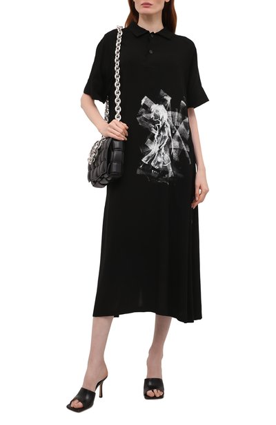 Платье из вискозы YOHJI YAMAMOTO черного цвета по цене 147500 руб., арт. ND-D07-201, фото 2 Платье из вискозы YOHJI YAMAMOTO, арт. ND-D07-201, фото 2