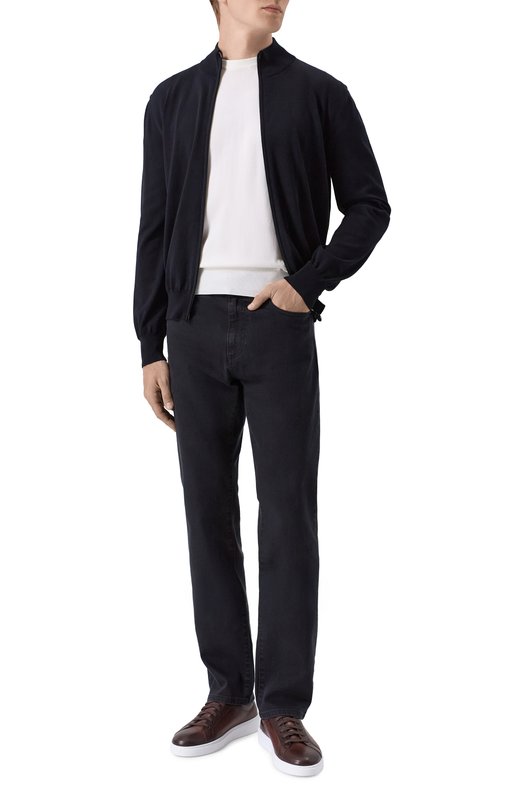 Хлопковый кардиган Canali C0022/MK02459 Чёрный  C0022/MK02459 Фото 2