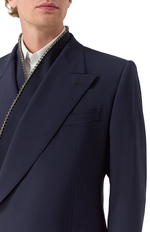 Шерстяной пиджак Dolce & Gabbana G2RR6Z/FUBGB Синий  G2RR6Z/FUBGB Фото 5