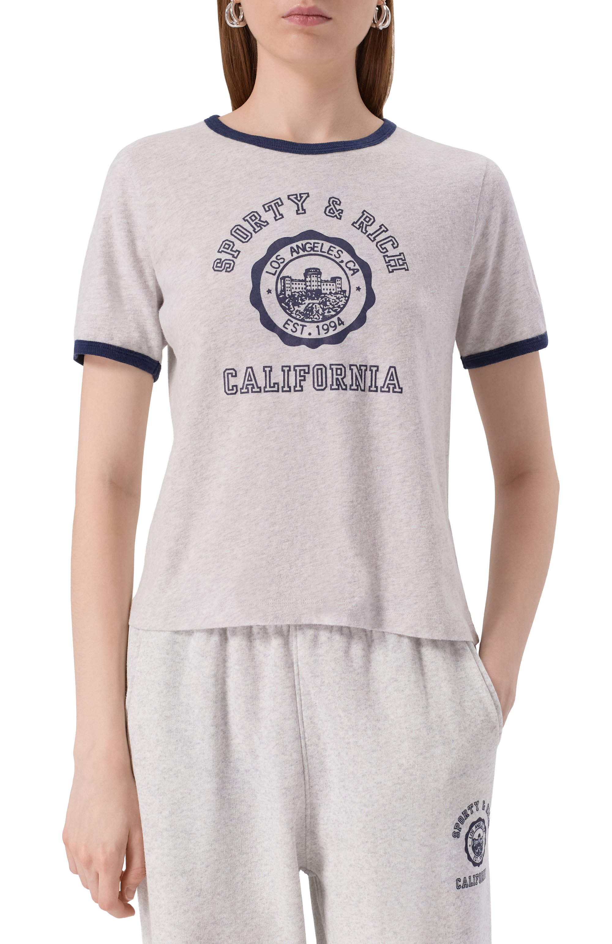 Хлопковая футболка SPORTY AND RICH, арт. T0088625508GY18, фото 3