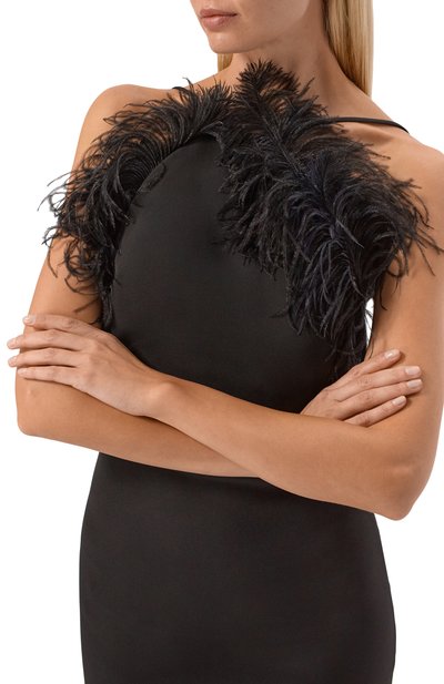 Платье с отделкой перьями страуса THE ATTICO, арт. 260WCW00264/PLL088FS, фото 4