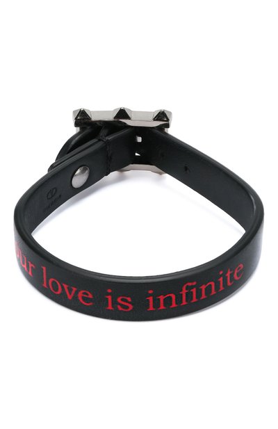 Кожаный браслет VALENTINO черного цвета по цене 21450 руб., арт. TY2J0M56/BQH, фото 2 Кожаный браслет VALENTINO, арт. TY2J0M56/BQH, фото 2