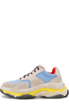 Кожаные кроссовки triple s с текстильной отделкой BALENCIAGA, арт. 524043/W09T2, фото 1