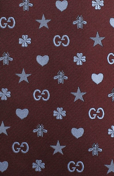 Шелковый галстук GUCCI бордового цвета по цене 25920 руб., арт. 545834/4E017, фото 3 Шелковый галстук GUCCI, арт. 545834/4E017, фото 3