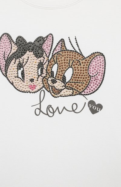 Хлопковая футболка MONNALISA, арт. 19A613, фото 3