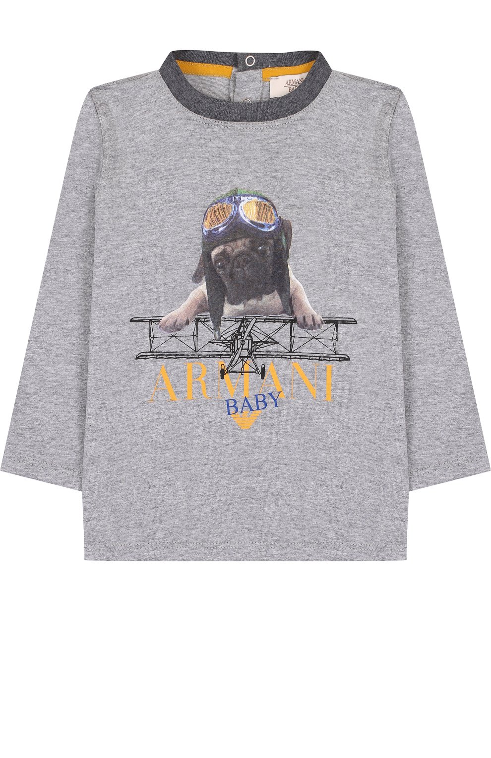 Хлопковый лонгслив с принтом ARMANI JUNIOR, арт. 6YHT08/4J09Z, фото 1
