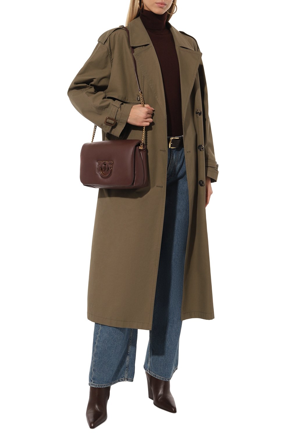 Сумка classic love click puff PINKO темно-коричневого цвета по цене 45700 руб., арт. 101585/A10F, фото 7 Сумка classic love click puff PINKO, арт. 101585/A10F, фото 7