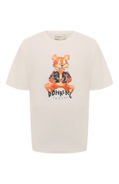 Мужская хлопковая футболка DOMREBEL кремвого цвета, арт. KISS KISS/T-SHIRT | Фото 1 (Рукава: Короткие; Длина (для топов): Стандартные; Стили: Гранж; Принт: С принтом; Материал сплава: Проставлено; Материал внешний: Хлопок; Драгоценные камни: Проставлено)