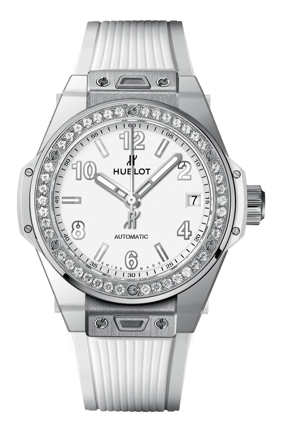 Часы big bang one click steel white diamonds HUBLOT бесцветного цвета по цене 2327000 руб., арт. 465.SE.2010.RW.1204, фото 1 Часы big bang one click steel white diamonds HUBLOT, арт. 465.SE.2010.RW.1204, фото 1