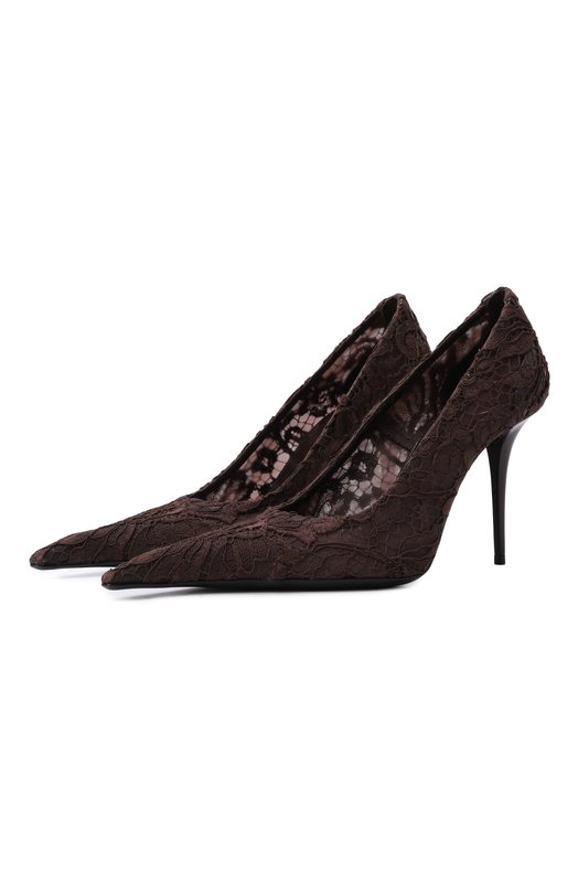 Текстильные туфли Thierry 95 Saint Laurent 853179/AAE9M Коричневый 853179/AAE9M