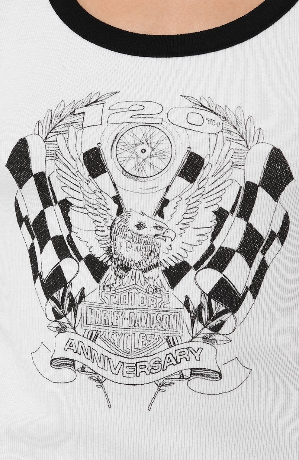 Майка 120th anniversary HARLEY-DAVIDSON белого цвета по цене 14070 руб., арт. 97496-23VW, фото 5 Майка 120th anniversary HARLEY-DAVIDSON, арт. 97496-23VW, фото 5