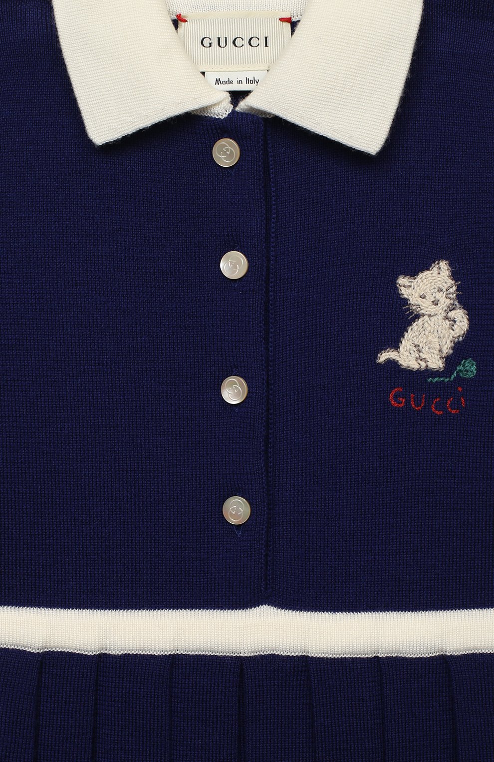 Шерстяное платье GUCCI синего цвета по цене 52450 руб., арт. 621871/XKBGW, фото 3 Шерстяное платье GUCCI, арт. 621871/XKBGW, фото 3