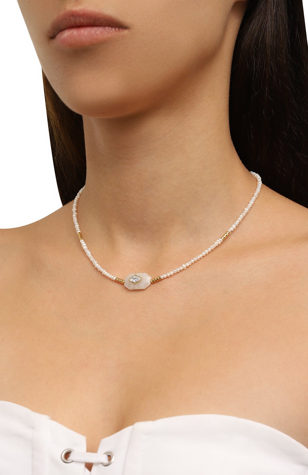Колье HANKA_IN, арт. INS-CH-PEB-PDL-CZ-1M, фото 2
