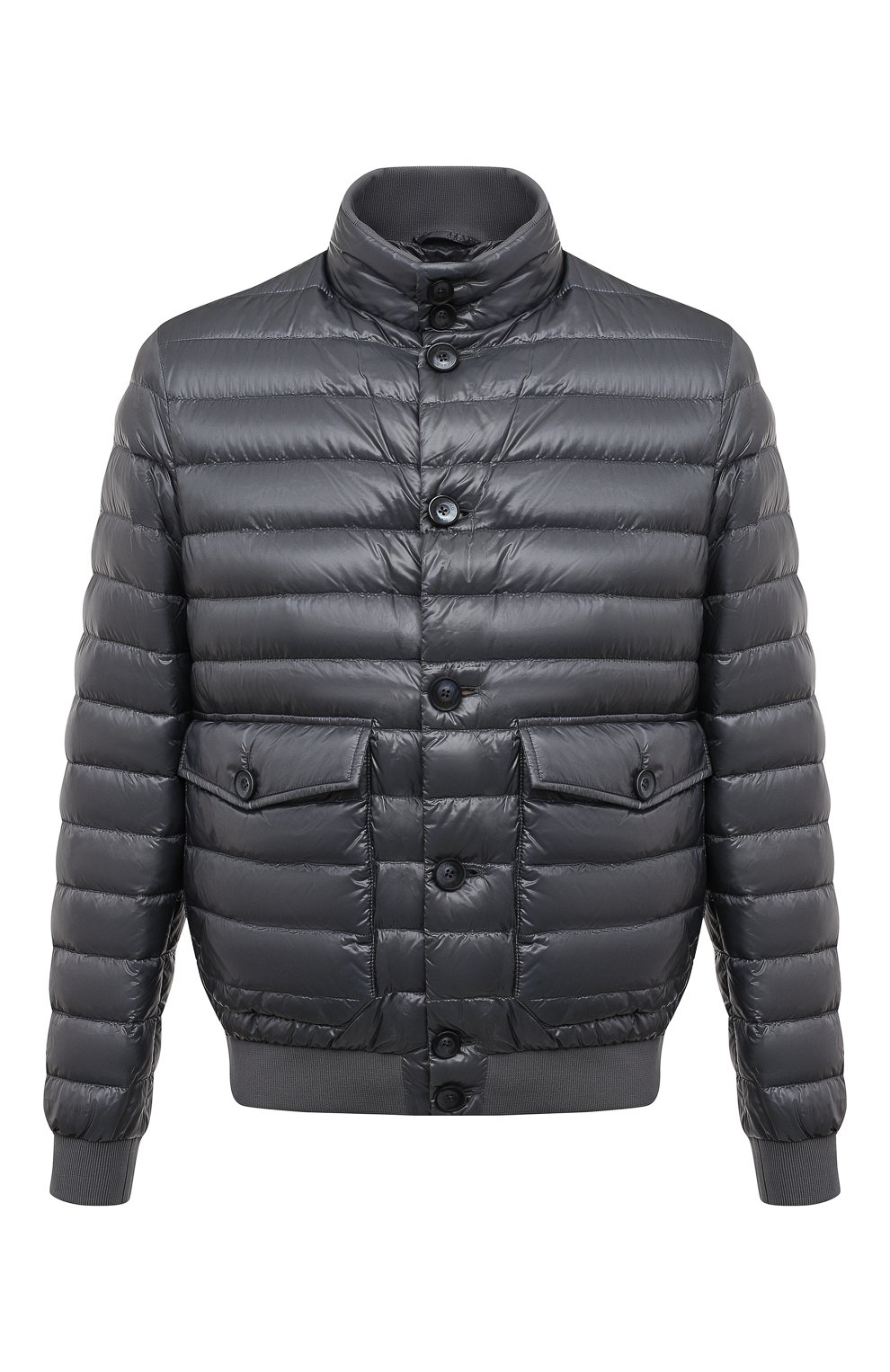 Пуховый бомбер HERNO темно-серого цвета по цене 85350 руб., арт. PI00094UR/12017Z, фото 1 Пуховый бомбер HERNO, арт. PI00094UR/12017Z, фото 1