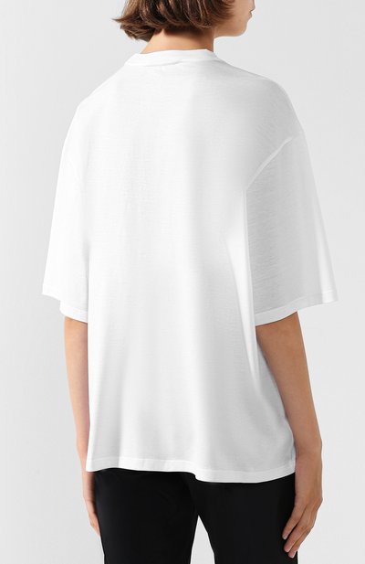 Хлопковая футболка с круглым вырезом и принтом PRADA, арт. 35976-1SEX-F0009, фото 4