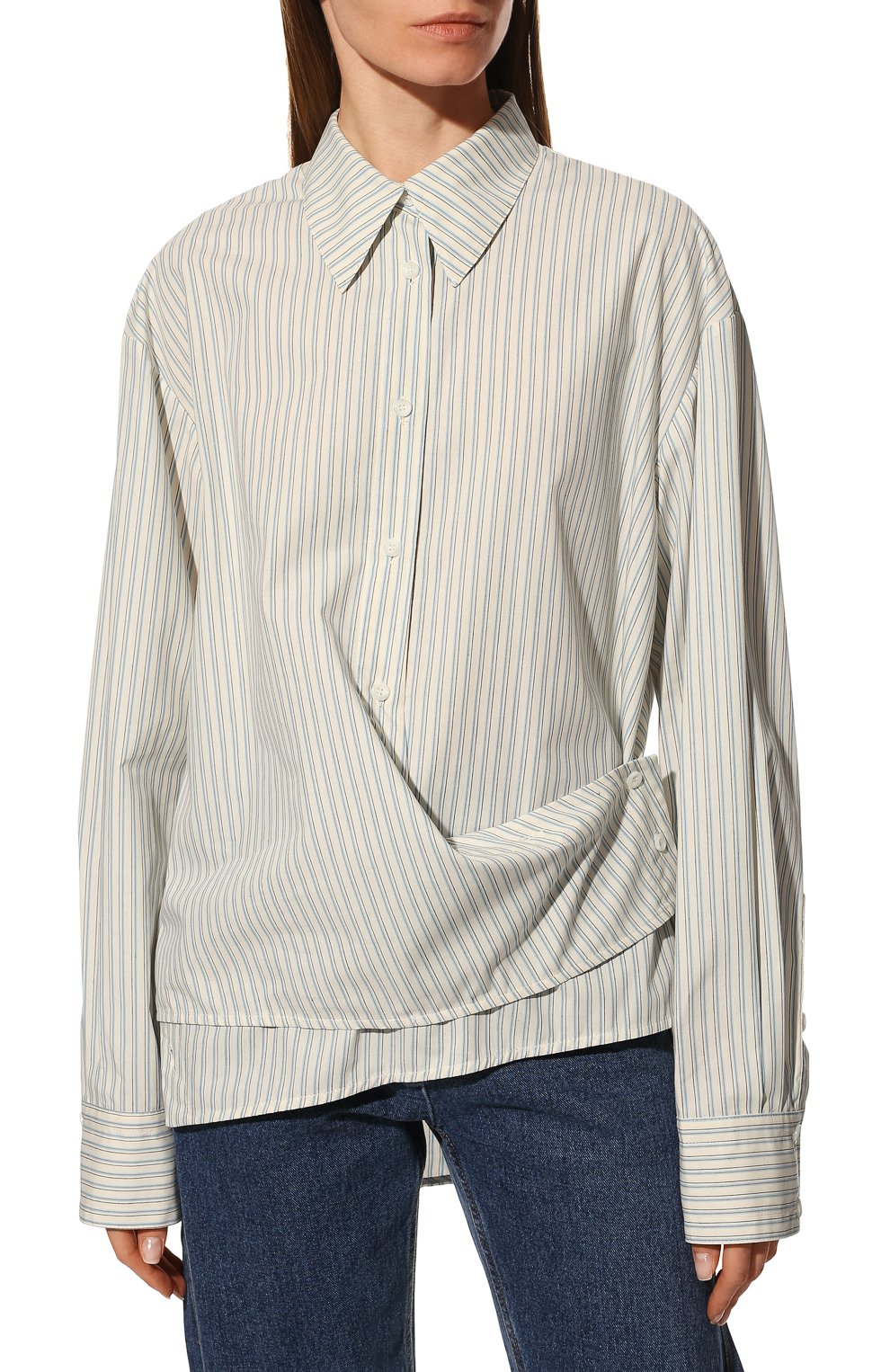 Хлопковая рубашка LOW CLASSIC светло-голубого цвета по цене 34000 руб., арт. L0W22PF_SH02ST, фото 3 Хлопковая рубашка LOW CLASSIC, арт. L0W22PF_SH02ST, фото 3