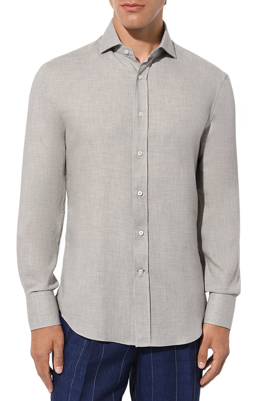 Рубашка из хлопка и кашемира BRUNELLO CUCINELLI, арт. MY6121718, фото 3