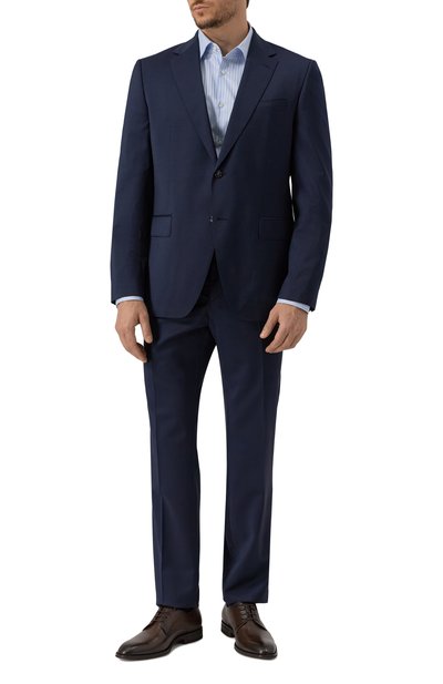 Шерстяной костюм BOSS темно-синего цвета по цене 89950 руб., арт. 50546070, фото 2 Шерстяной костюм BOSS, арт. 50546070, фото 2