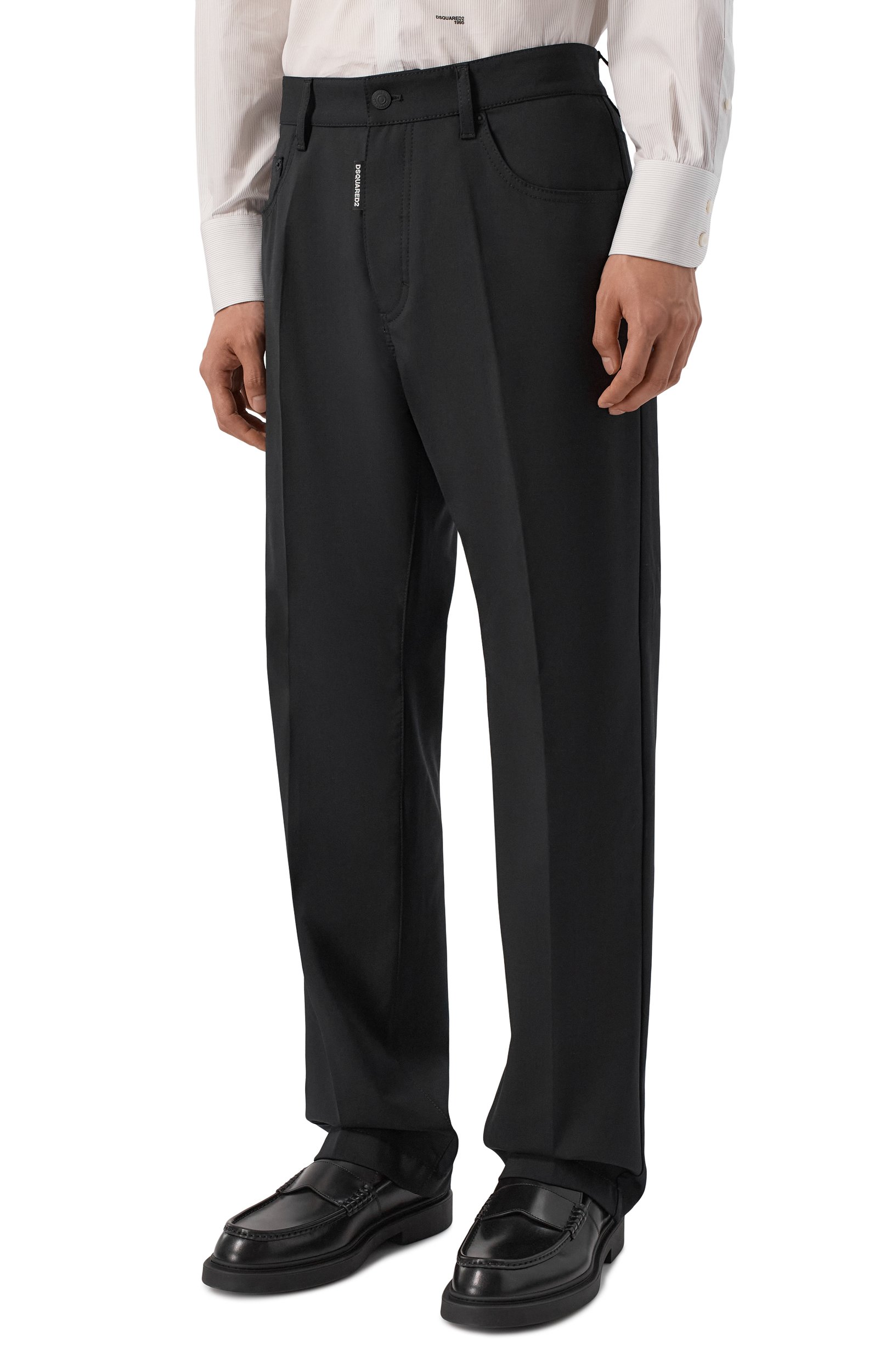 Шерстяные брюки DSQUARED2 черного цвета по цене 59350 руб., арт. S74LB2012/S40320, фото 3 Шерстяные брюки DSQUARED2, арт. S74LB2012/S40320, фото 3