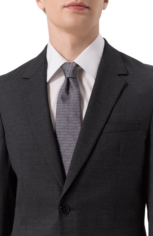 Шелковый галстук Brunello Cucinelli MI8850018 Серый  MI8850018 Фото 2