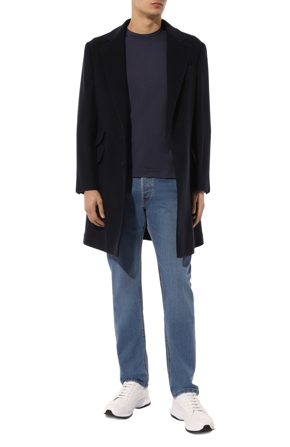 Хлопковая футболка FEDELI темно-синего цвета по цене 27450 руб., арт. 7UEF0103, фото 2 Хлопковая футболка FEDELI, арт. 7UEF0103, фото 2