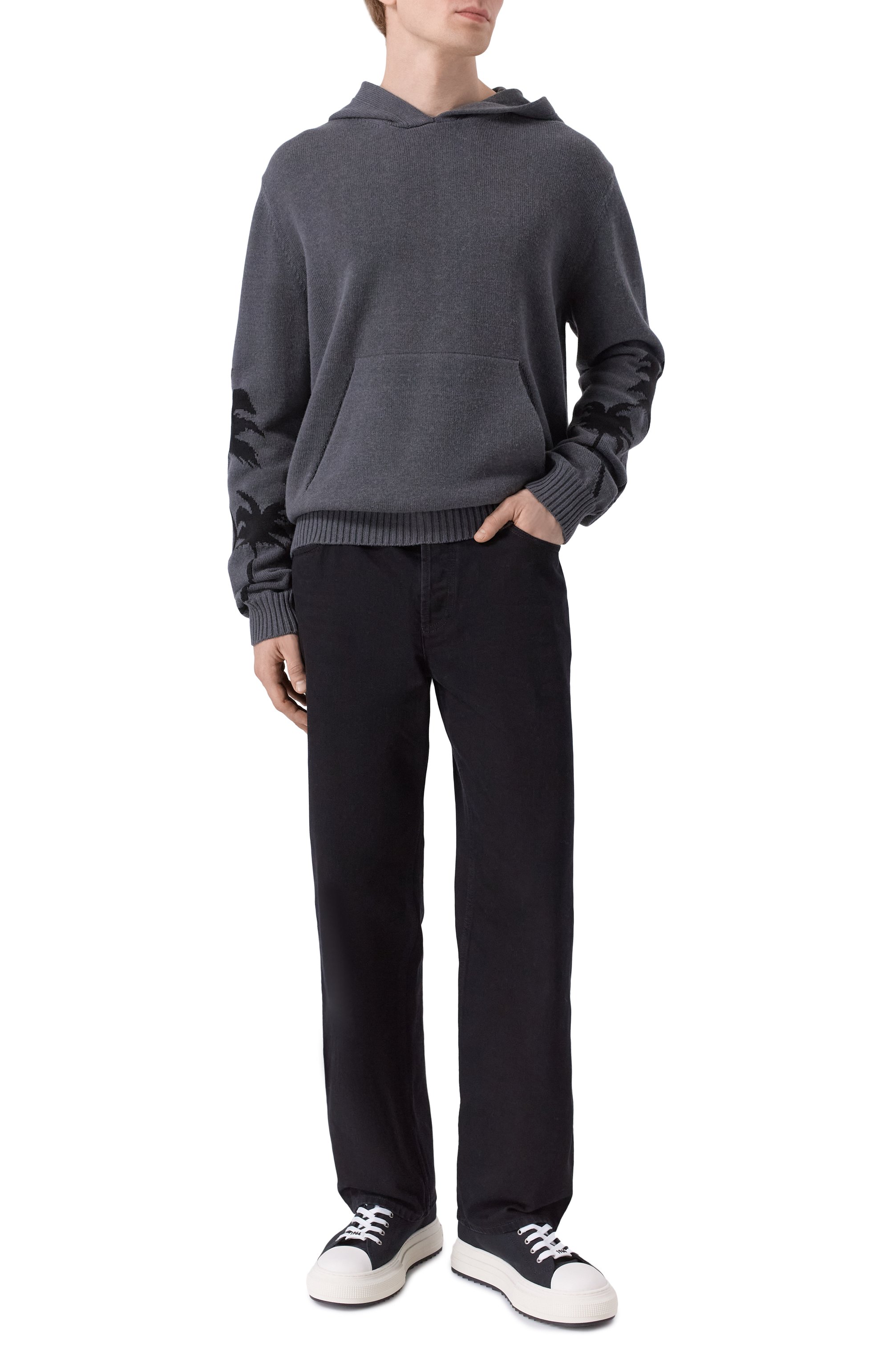 Худи из хлопка и шерсти PALM ANGELS, арт. PMHU026F25KNI001, фото 2