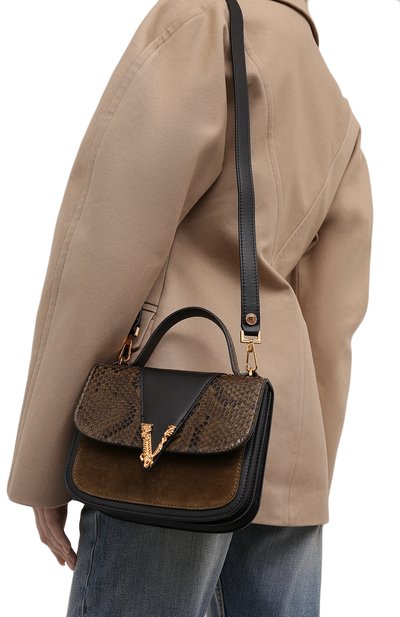 Сумка virtus из кожи питона VERSACE, арт. DBFH211/1A00829/PBIV, фото 5