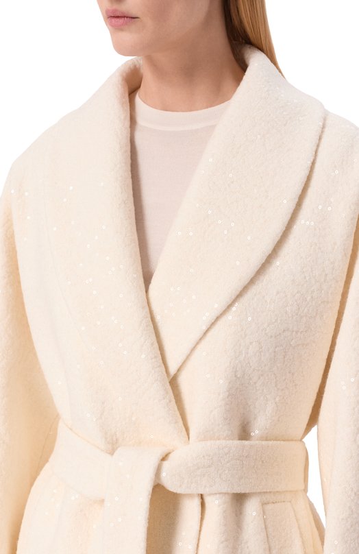 Шерстяное полупальто Seven Lab 225-S-W-00-13-79 Кремовый  225-S-W-00-13-79 Фото 5