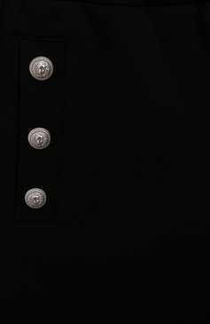 Детские шорты из вискозы BALMAIN черного цвета, арт. BV6A99 | Фото 3 (Нос: Не проставлено; Материал сплава: Проставлено; Материал внешний: Вискоза; Случай: Формальный; Девочки-школьная форма: Шорты; Ростовка одежда: 8 лет | 128 см, 6 лет | 116 см, 10 - 11 лет | 140 - 146см, 12 лет | 152 см, 13 - 15 лет | 158 см, 16 лет | 164 см)