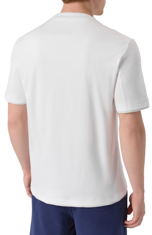 Хлопковая футболка Brunello Cucinelli M0B137451G Белый  M0B137451G Фото 4