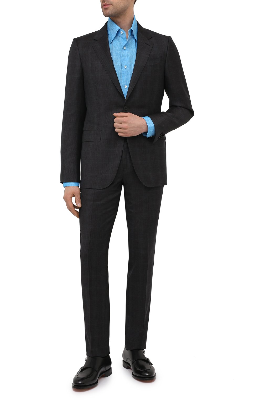 Льняная рубашка ZILLI голубого цвета по цене 84350 руб., арт. MFV-13091-352230/0003, фото 2 Льняная рубашка ZILLI, арт. MFV-13091-352230/0003, фото 2