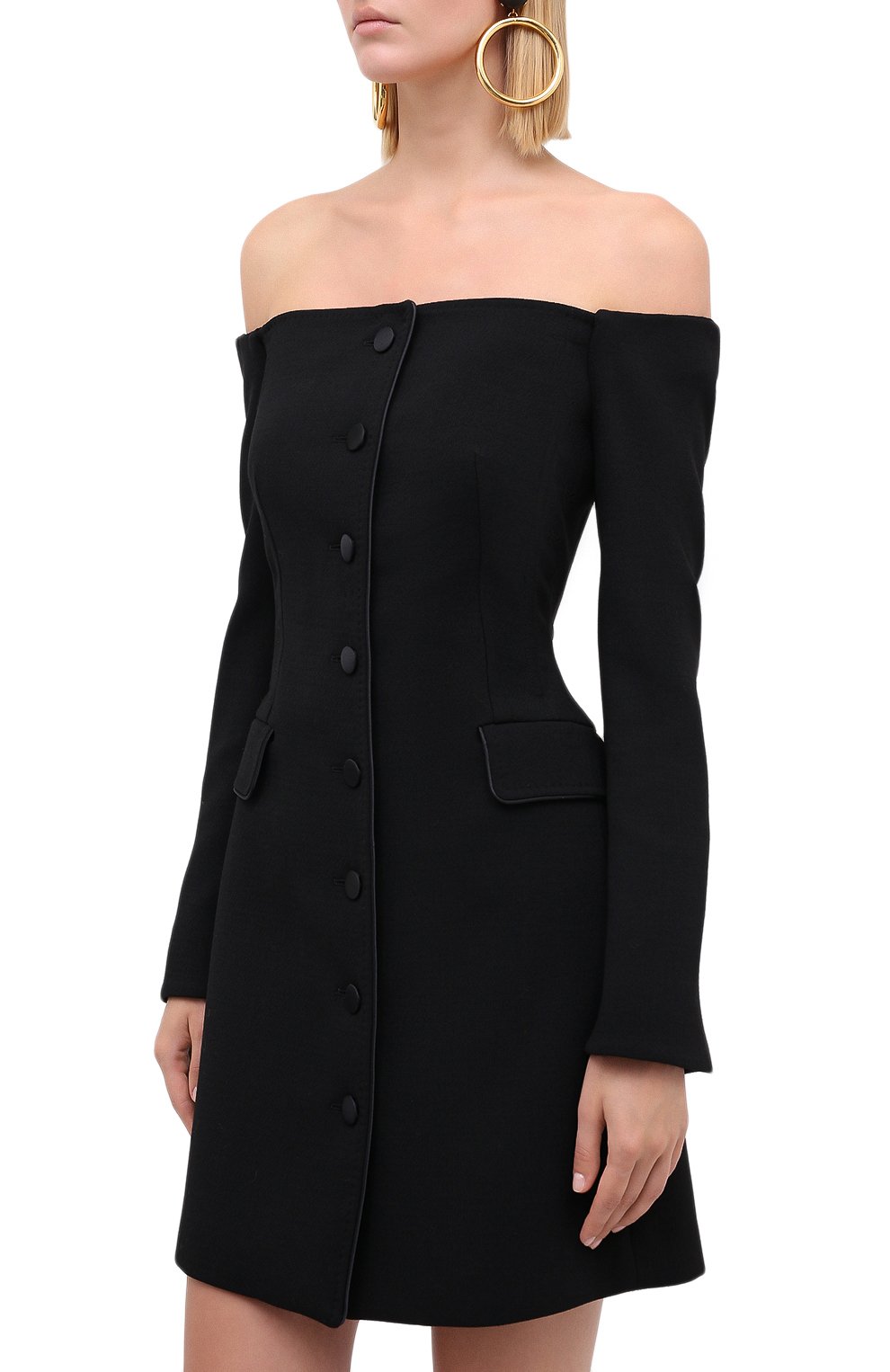 Шерстяное платье DOLCE & GABBANA черного цвета по цене 295000 руб., арт. F6J1KT/FUBD2, фото 3 Шерстяное платье DOLCE & GABBANA, арт. F6J1KT/FUBD2, фото 3