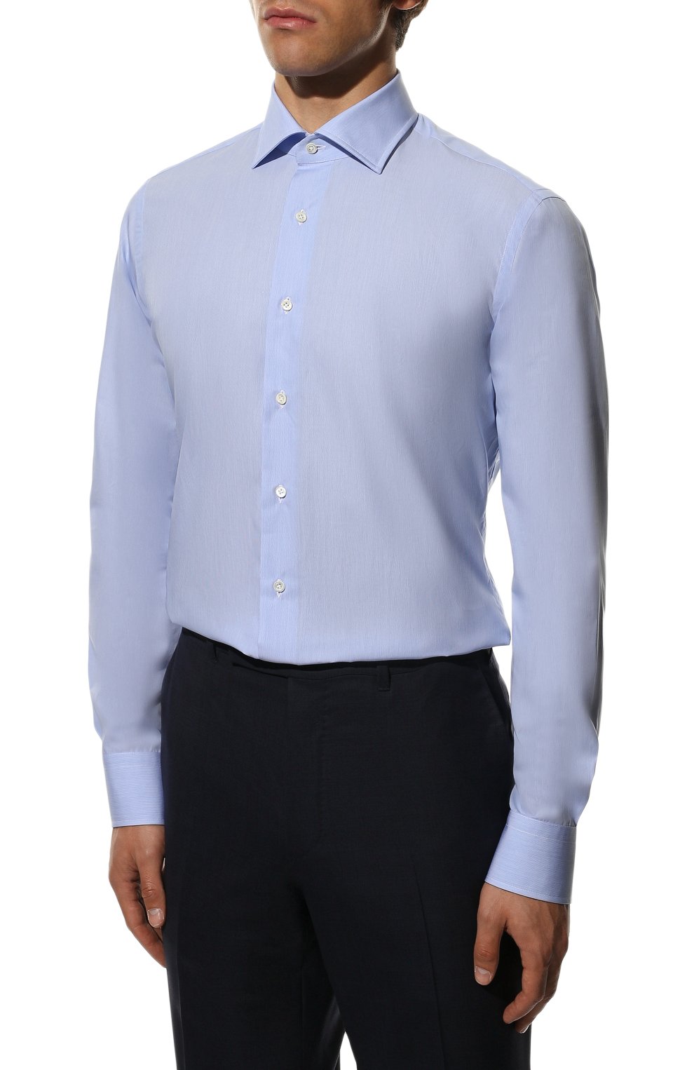Хлопковая сорочка ALESSANDRO GHERARDI голубого цвета по цене 21700 руб., арт. BP1-2G-7T/W015, фото 4 Хлопковая сорочка ALESSANDRO GHERARDI, арт. BP1-2G-7T/W015, фото 4