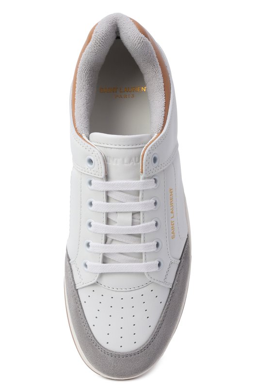 Кожаные кеды SL61 Saint Laurent 799977/00NAY Белый  799977/00NAY Фото 6
