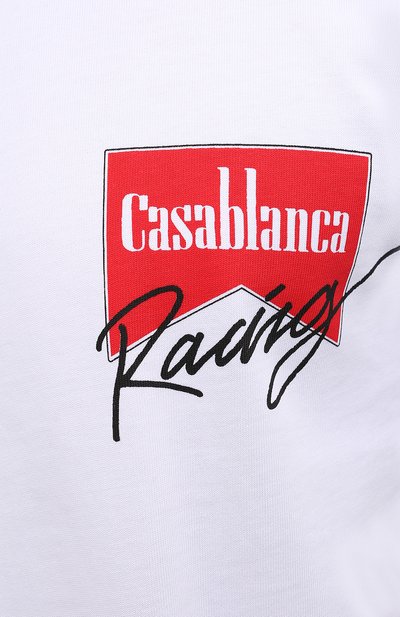 Хлопковая футболка CASABLANCA, арт. MF21-TS-001 WHITE-CASA RACING, фото 5