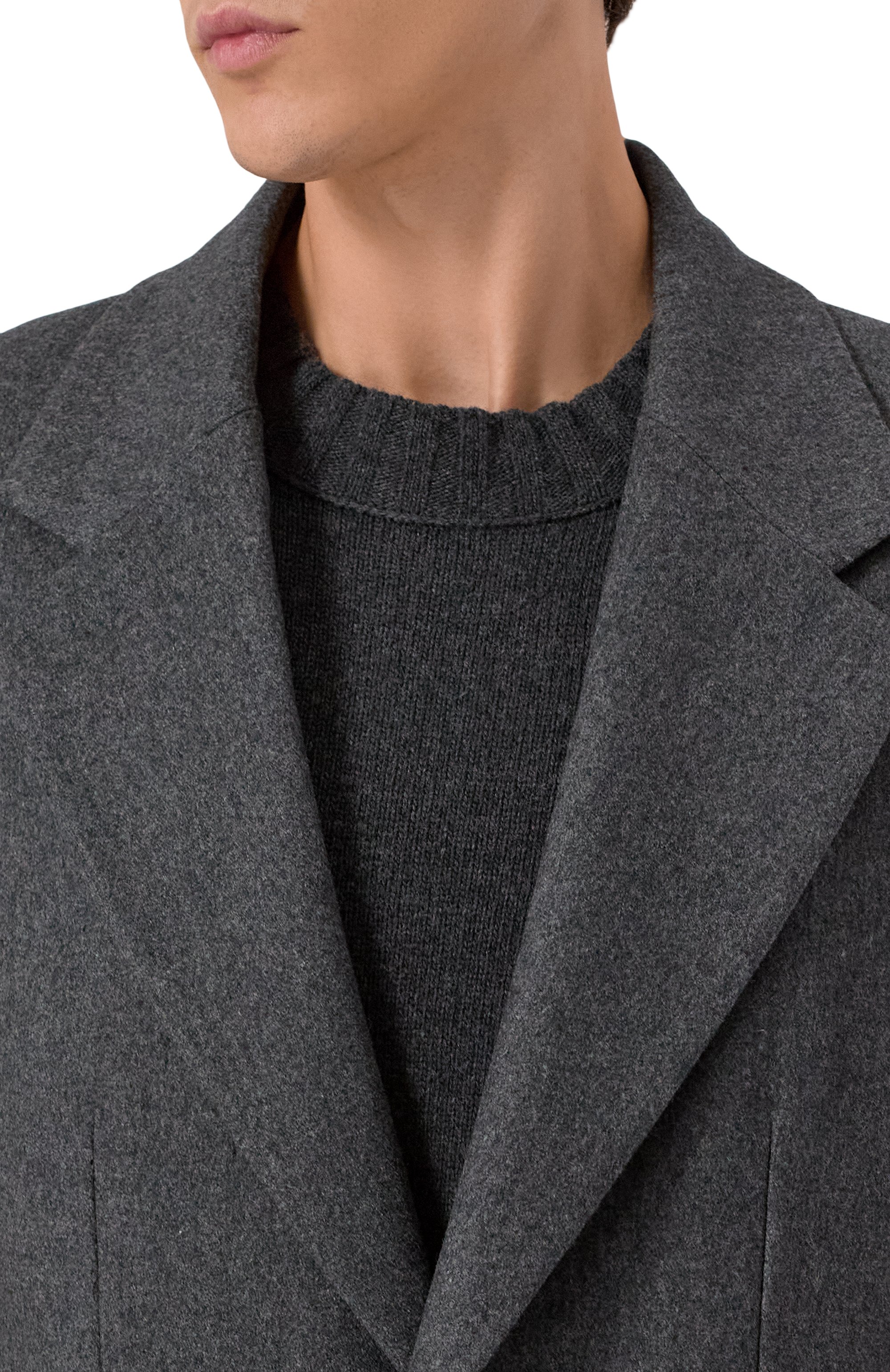 Шерстяное пальто HEVO темно-серого цвета по цене 107500 руб., арт. TRINITAP0LI L140B/I740, фото 5 Шерстяное пальто HEVO, арт. TRINITAP0LI L140B/I740, фото 5